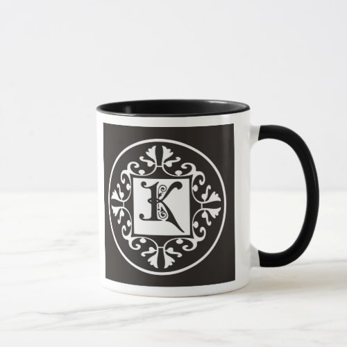 Black And White Monogrammed Mug