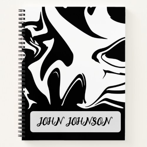 Black And White Monogrammed Notebook