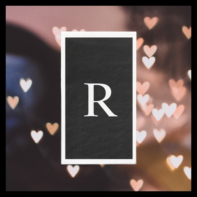 Black and White Monogrammed Paper Guest Towel (Creator Uploaded)