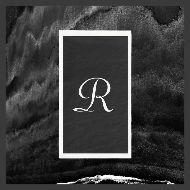 Black and White Monogrammed Paper Guest Towel (Creator Uploaded)