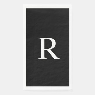 Black and White Monogrammed Paper Guest Towel
