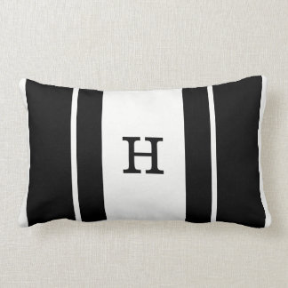 Black and White Monogrammed Pillow