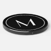 Black and White Monogrammed Wireless Charger (Front 2)