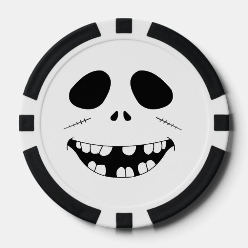 Black And White Monster Face Poker Chips