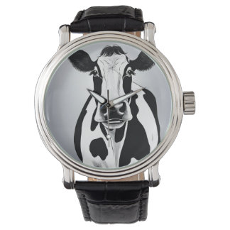 Black and White Mood Cow Watch
