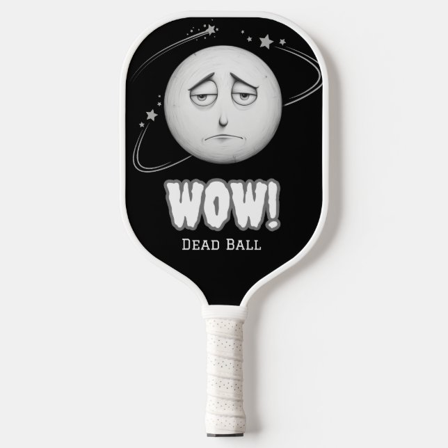 Black and white Moon face Pickleball Paddle (Front)