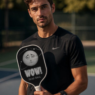 Black and white Moon face Pickleball Paddle