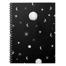 Black and White Moons and Stars