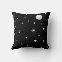 Black and White Moons and Stars