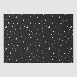 Black and White Moons and Stars Tissue Paper