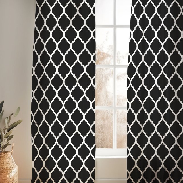 Black and White Moroccan Pattern Sheer Curtains (Creator Uploaded)