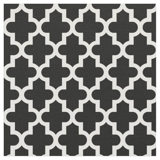 Black and White Moroccan Print Fabric