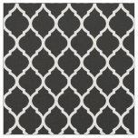 Black and White Moroccan Quatrefoil Fabric