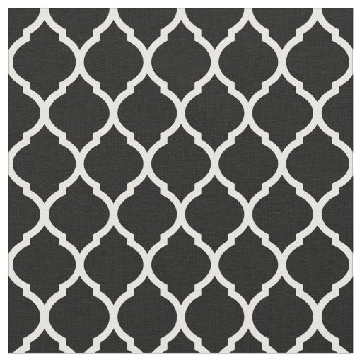 Black And White Moroccan Quatrefoil Fabric Zazzle