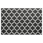 Black and White Moroccan Quatrefoil Trellis Fabric