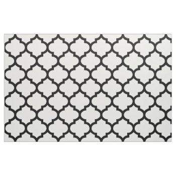 Black And White Moroccan Trellis Pattern Fabric by Richard__Stone at Zazzle