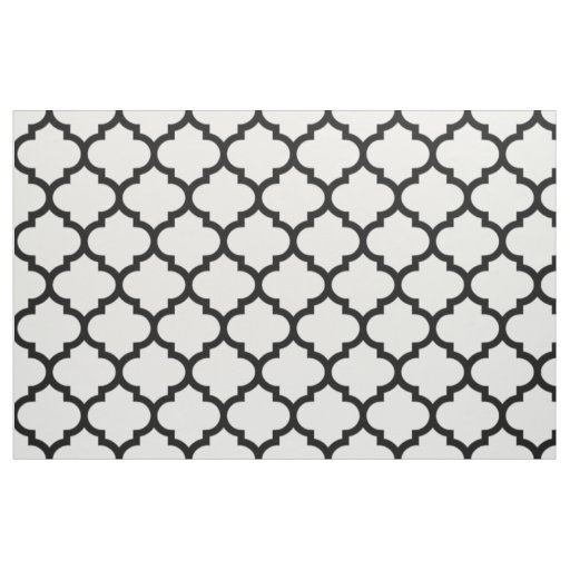 Black and White Moroccan Trellis Pattern Fabric Zazzle