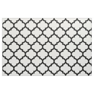 Black and White Moroccan Trellis Pattern Fabric