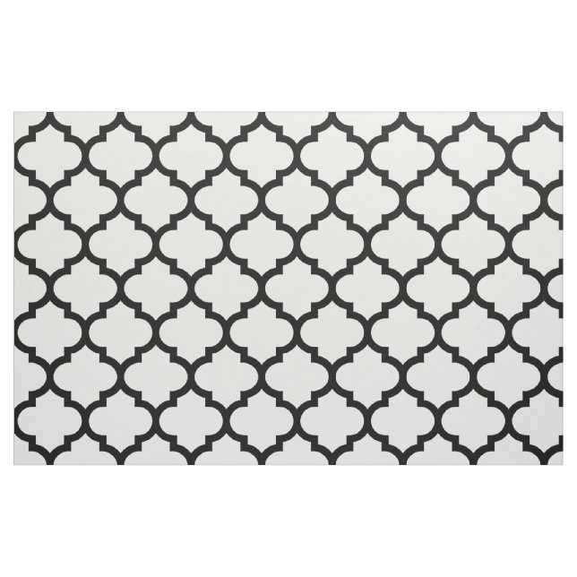 Black and White Moroccan Trellis Pattern Fabric (Fat Quarter)