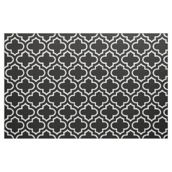 Black And White Moroccan Trellis Pattern Fabric 02 by Richard__Stone at Zazzle