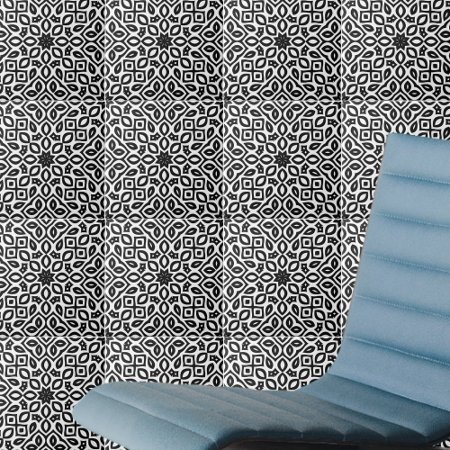 Black And White Mosaic Geometric Pattern