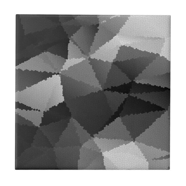 Black and white mosaic pattern ceramic tile (Front)