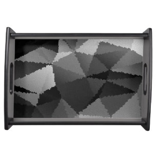 Black and white mosaic pattern serving tray