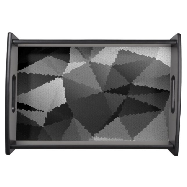 Black and white mosaic pattern serving tray (Front)