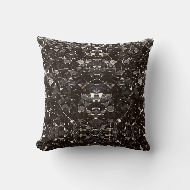 Black and white mosaic throw pillow (Front)