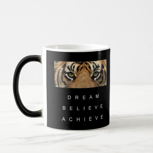 Black And White Motivational Dream Believe Achieve Magic Mug