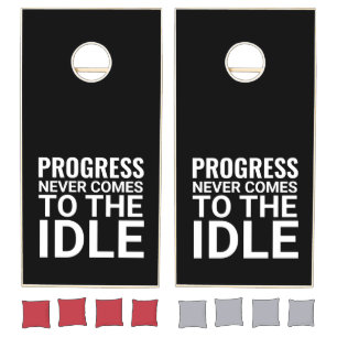 Black and White Motivational Saying Inspiring Cornhole Set