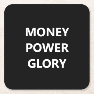 Black and White Motivational Square Paper Coaster