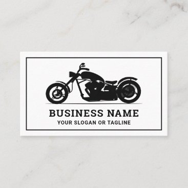 Black and White Motorbike Motorcycle Mechanic Business Card