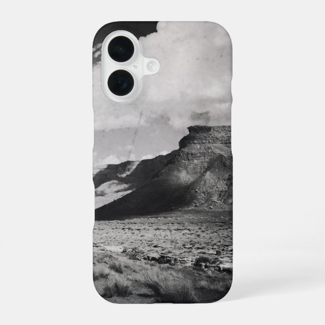 Black and White Mountain Landscape Photography iPhone Case (Back)