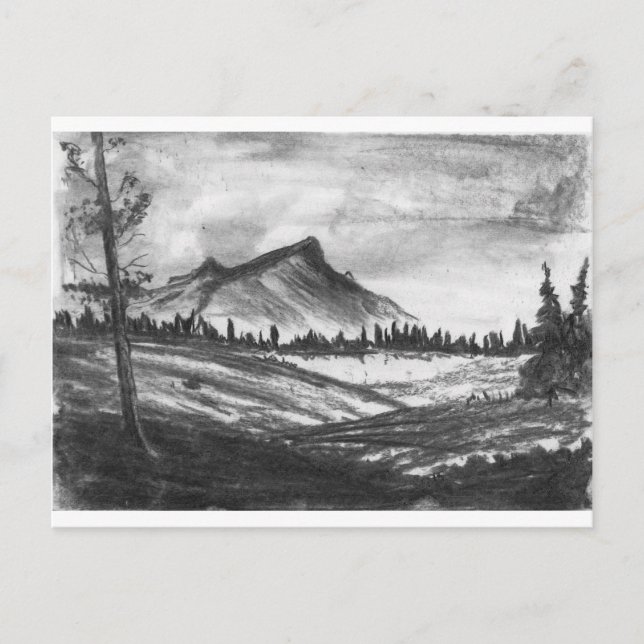 Black and white mountain landscape! postcard (Front)