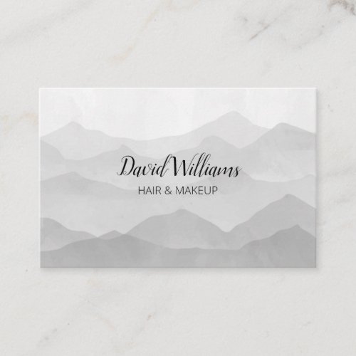 Black and White Mountain Watercolor Business Card