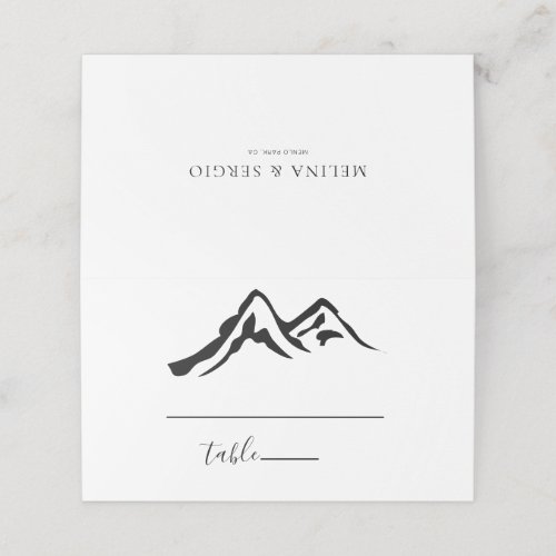 Black and White Mountain Wedding  Place Card