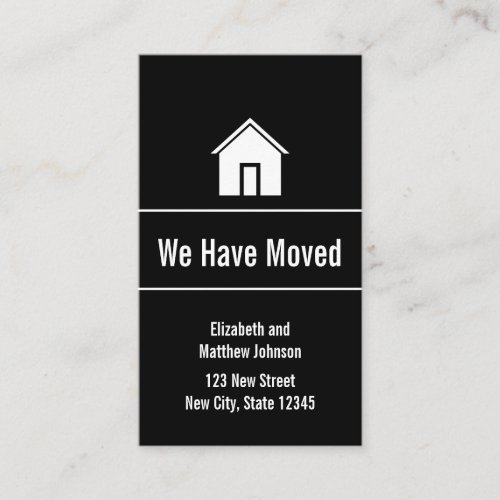 Black and White Moving Announcement Address Insert