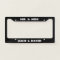 Black and White Mr. and Mrs. License Plate Frame