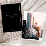 Black and White Mr. and Mrs. Script Photo Save The Date<br><div class="desc">Make a stylish impression with our Black and White Mr. and Mrs. Script Photo Save the Date Card. This elegant and modern card features a black-and-white color scheme, a personalized photo of the couple, and a simple silver line element for a touch of sophistication. With a minimalistic black back, showcasing...</div>