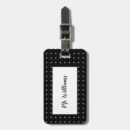 Black and White Mr Luggage Tag