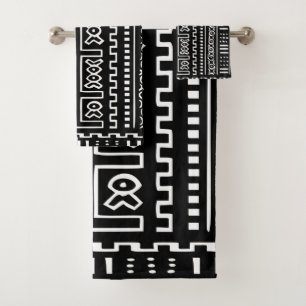 Black And White Mudcloth Towel Set