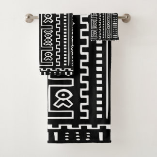 Black And White Mudcloth Towel Set