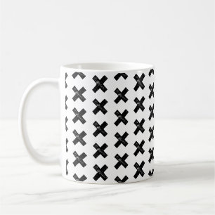 Black and White "Multiply" Math Symbol Lino Cut Coffee Mug