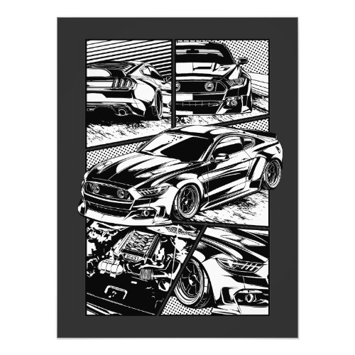 BLACK AND WHITE MUSCLE FURY PHOTO PRINT