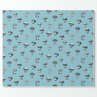 Vintage 1800s Mushroom Variety Mushrooms Template Wrapping Paper