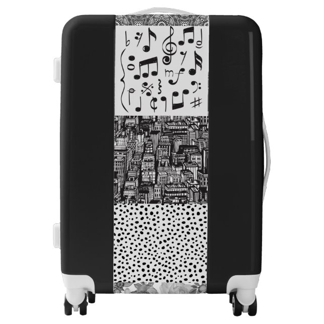  Black and white music collage  Luggage (Front)