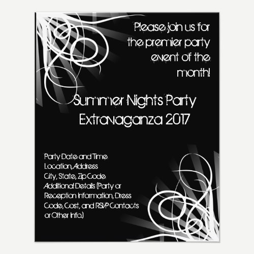 Black and White Music , DJ or Dance Event Flyer