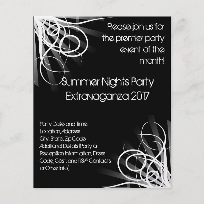 Black and White Music , DJ or Dance Event Flyer