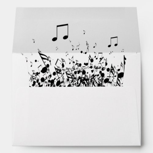 black and white music explosion envelope